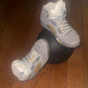 Jordan Gray and Gold Sneakers